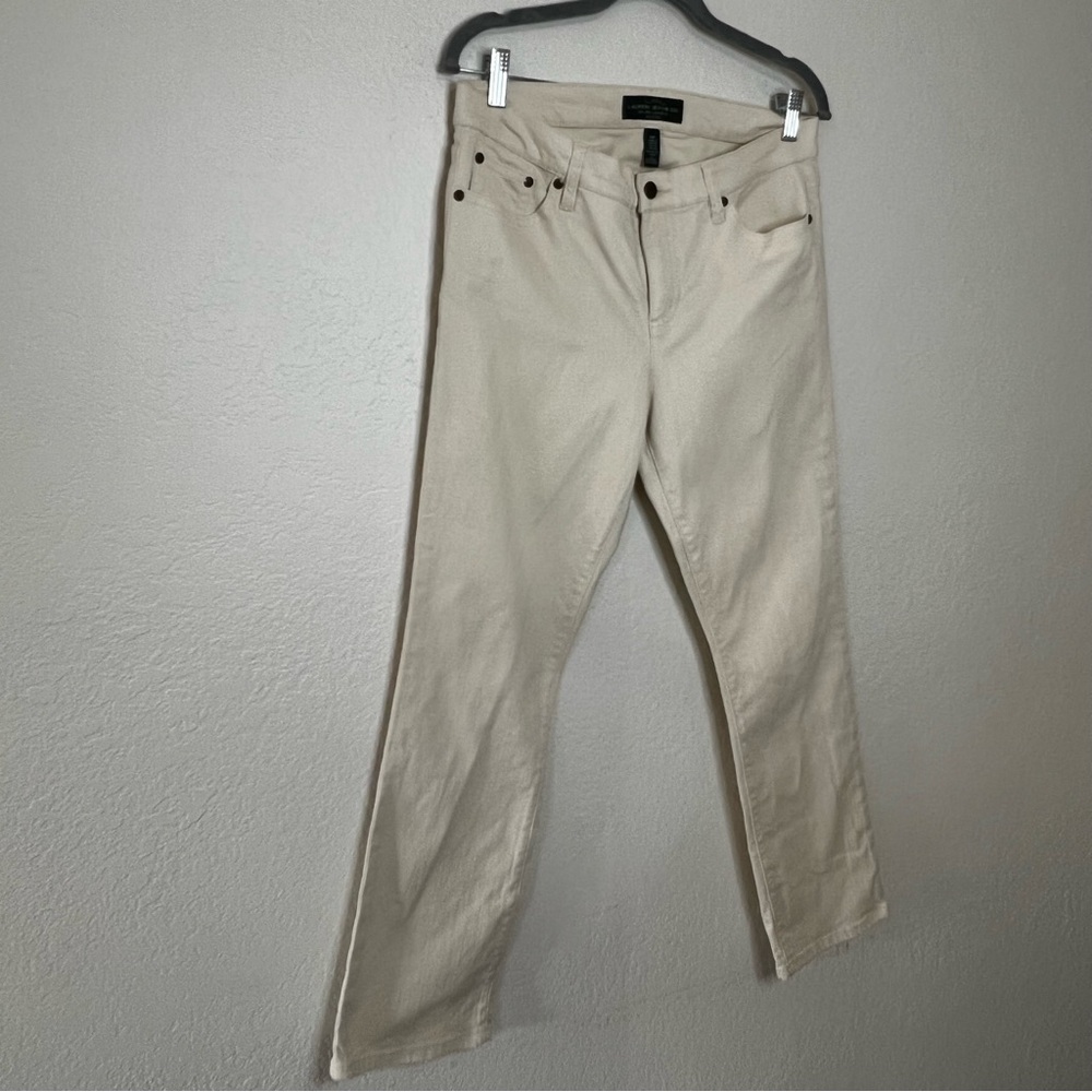 Lauren Ralph Lauren Off White Modern Straight Denim Pants Women’s Size 10 Petite - Picture 2 of 10
